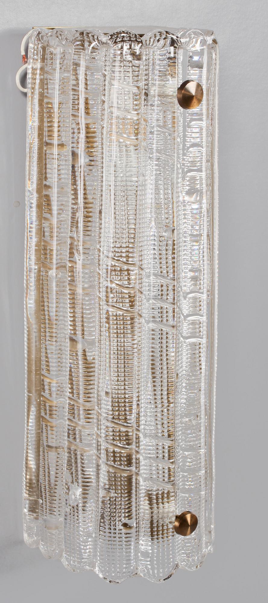 VÄGGLAMPOR, ett par, Carl Fagerlund, Fagerlund, Orrefors, 1900-talets andra hälft.