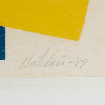 PER-ERIK BÖKLIN, linoleumsnitt, signerad, daterad -49 och numrerad 1/20.