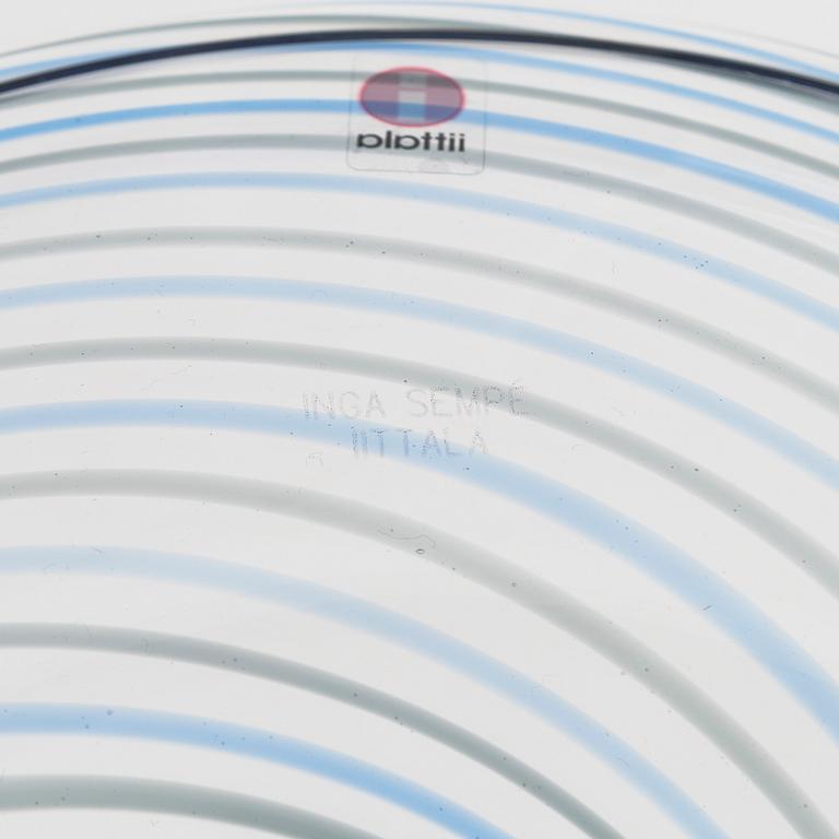 Inga Sempé, an art glass bowl 'Filigraani' series, signed INGA SEMPÉ IITTALA.