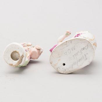 Two 18th Century porcelain figurines, probably from Nymphenburg, Germany.