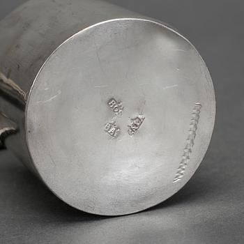 BLÄCKSTÄLL, empire, silver, stämplad Barcelona, 1800-talets första hälft, troligen 1820-30-tal. 339 gram.