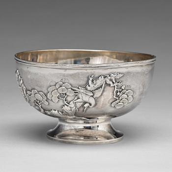 732. SKÅL, silver. Kina, Shanghai, 1900-talets början.