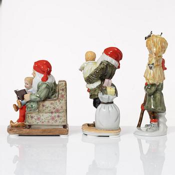 Jenny Nyström, after, gnome figurines, 6 pcs, porcelain, Kalmar Läns Museum.