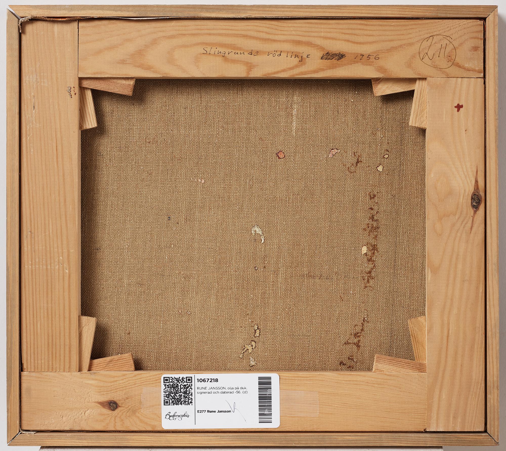 RUNE JANSSON, oil on canvas, signed and dated 56.