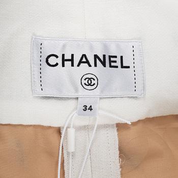 Chanel, A pair of cotton embroidered pants, size 34.
