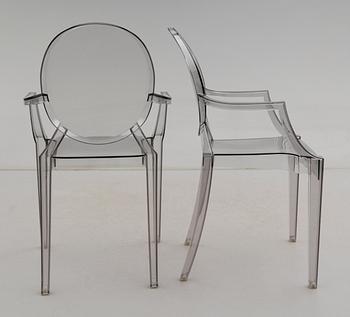 KARMSTOLAR, 1 par, "Louis Ghost", Philippe Starck för Kartell, 1900-/2000-tal.