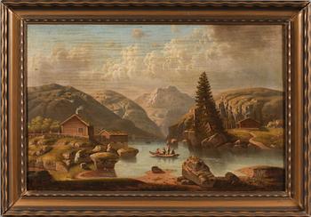 OKÄND KONSTNÄR, olja på duk, sannolikt Norge, omkring år 1900.