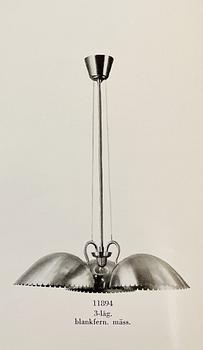 Harald Notini, taklampa, modell "11894", Arvid Böhlmarks Lampfabrik, Stockholm, 1950-tal.