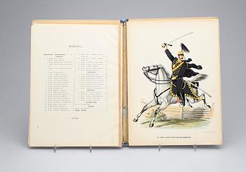 BÖCKER OCH VYKORT, 2+1, uniformer och adelsvapen, 1890-tal.