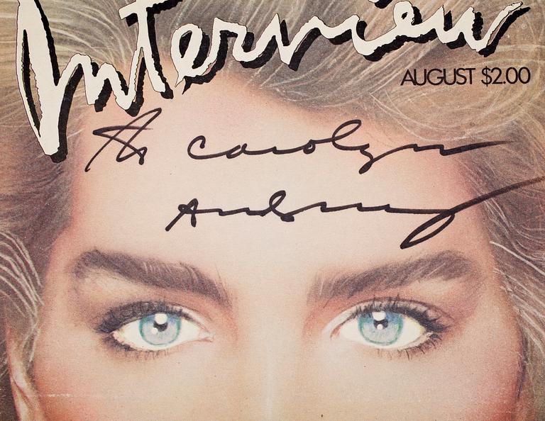 ANDY WARHOL, Tidskrift, "Interview". Sign. Brooke Shields på omslaget.
