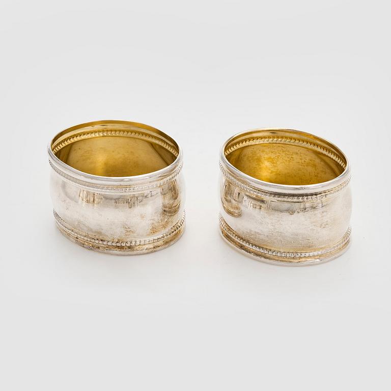 Cutlery, 12 pcs and napkin rings 12 pcs, silver, Finland 1939-1963.