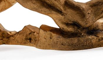 STIG BLOMBERG, skulptur, guldpatinerad brons. Sign och numr 2/16.