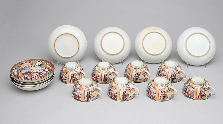 TÉSERVIS, 11 delar, porslin. Qianlong, Kina, troligen 1700-tal.