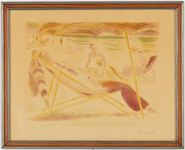 Isaac Grünewald. På Alassios badstrand.