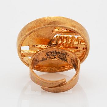 A ring by Jorma Laine gilded bronze.