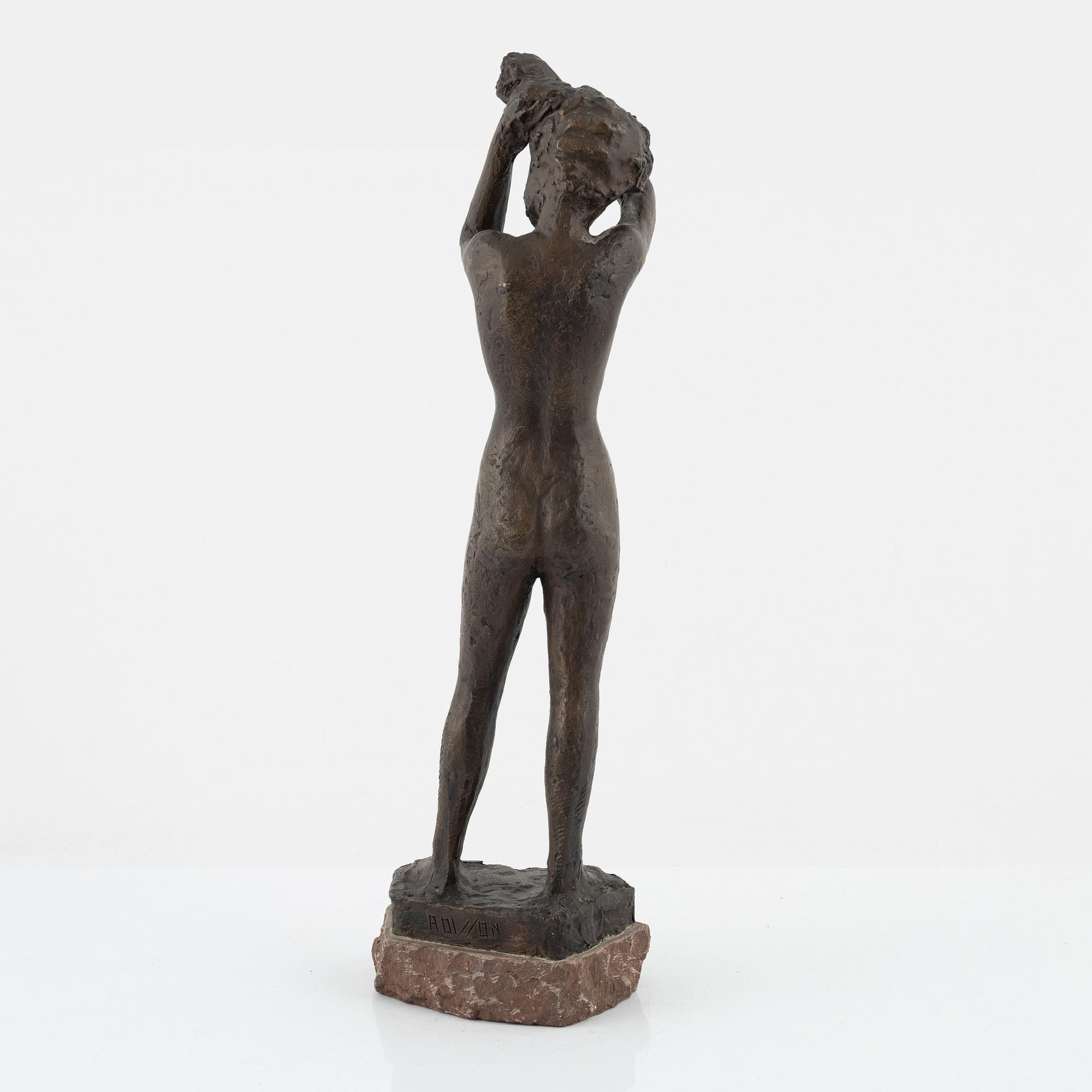 Axel Olsson, sculpture, signed, bronze, total height 45.5 cm.