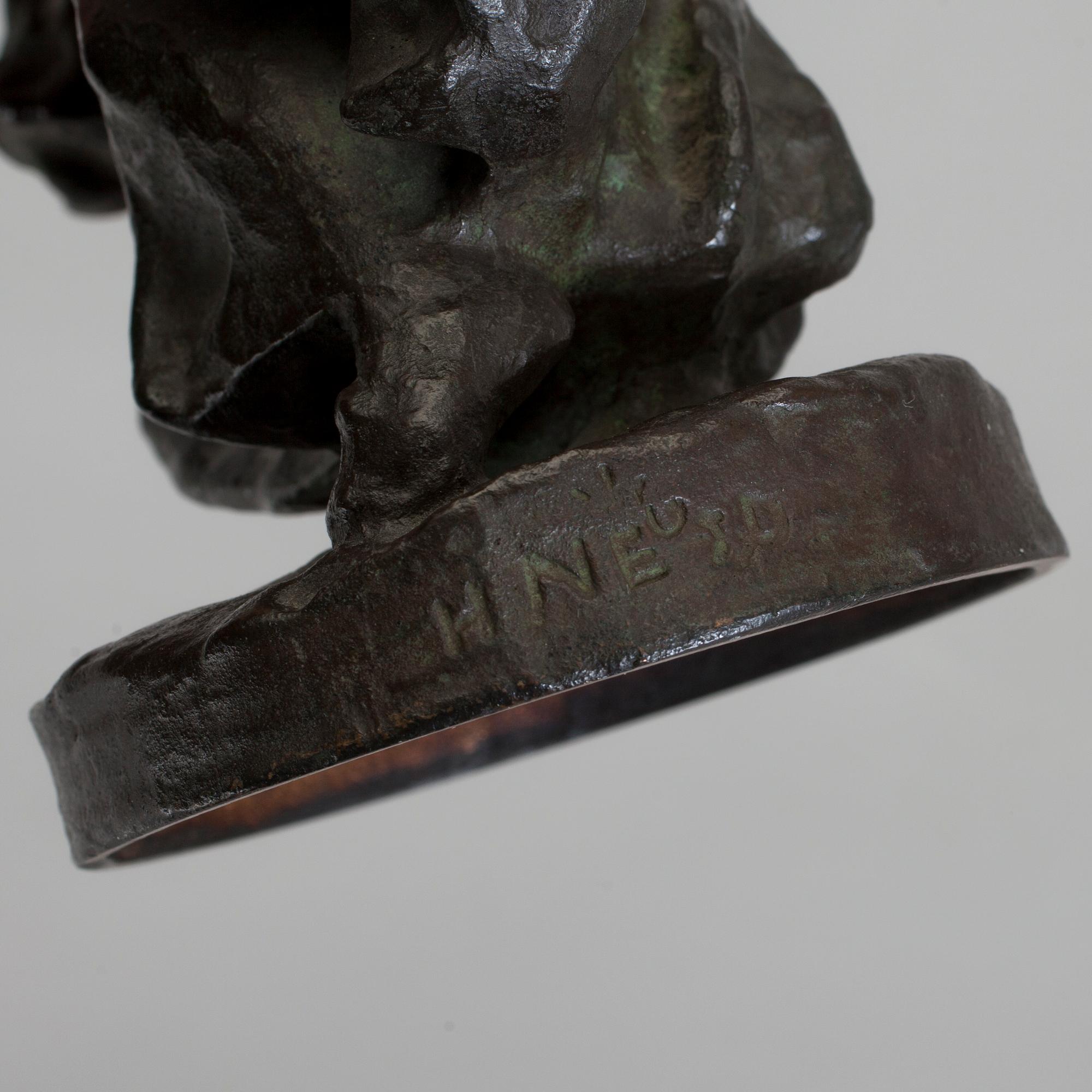 HERMAN NEUJD, skulptur, brons. Signerad. Gjutarstämplar Herman Bergman.