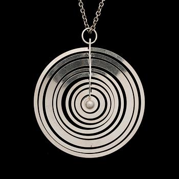 TAPIO WIRKKALA, a pendant "Silver moon", silver. Kultakeskus 1971.