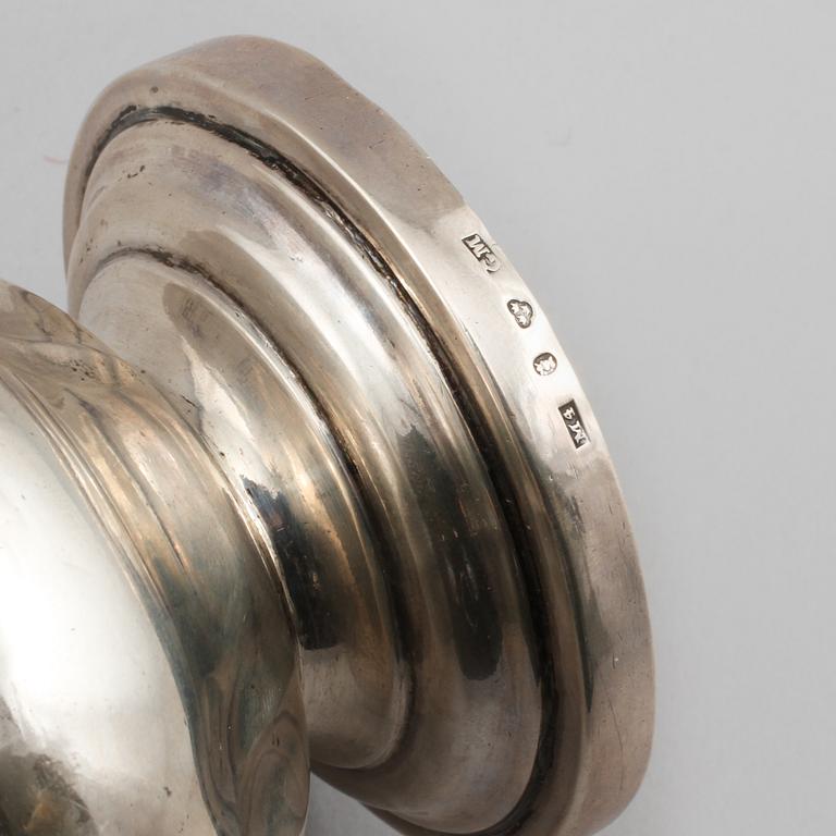 GRÄDDKANNA, silver, Gustaf Möllenborg, Stockholm, 1842, vikt 279 gram.