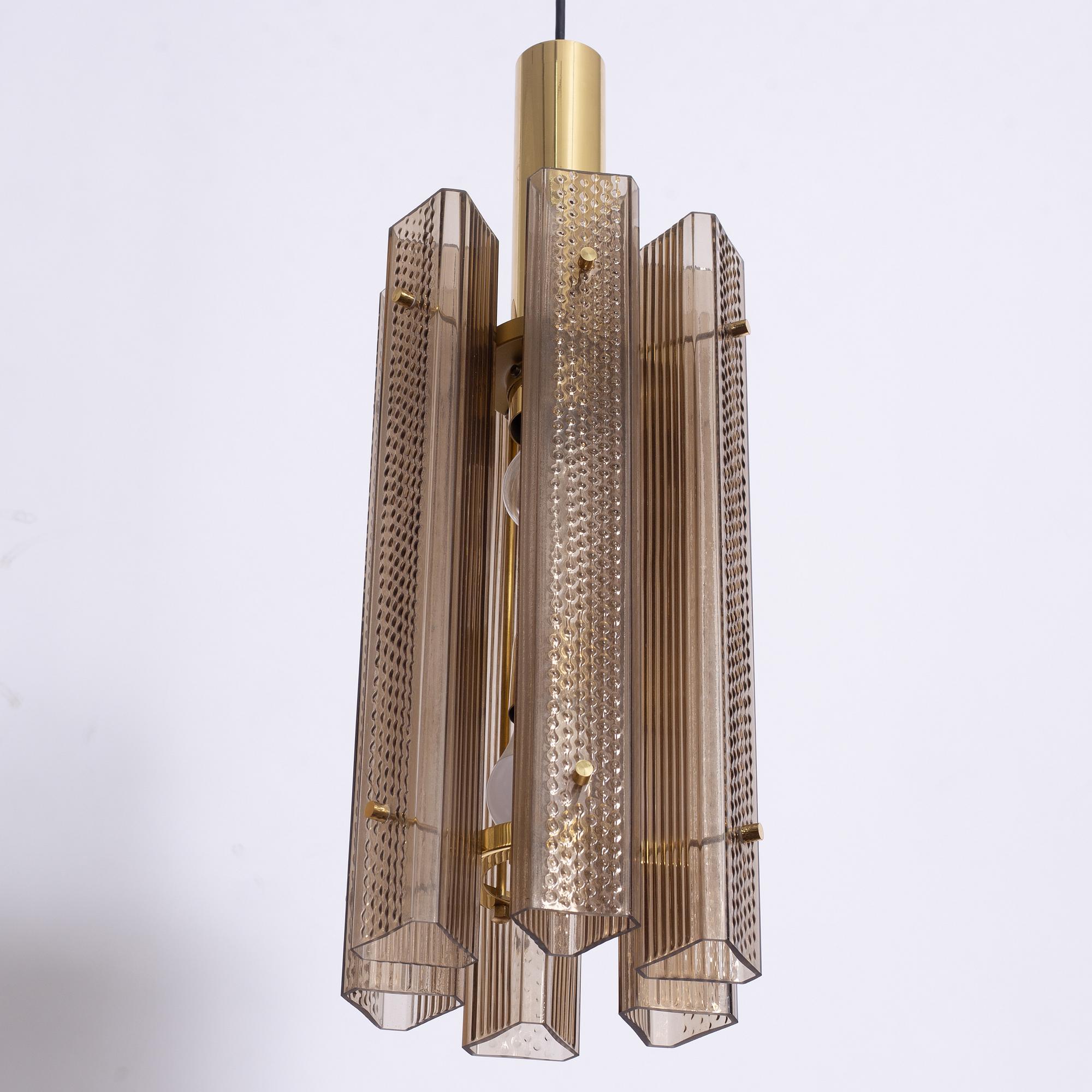 A pair of ceiling lamps, probably Glashütte Limburg, Germany, 1970s.