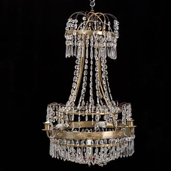 A Swedish Empire chandelier, first half of the 19th century.