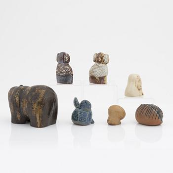 Lisa Larson, figuriner 7 st, stengods, Gustavsberg.