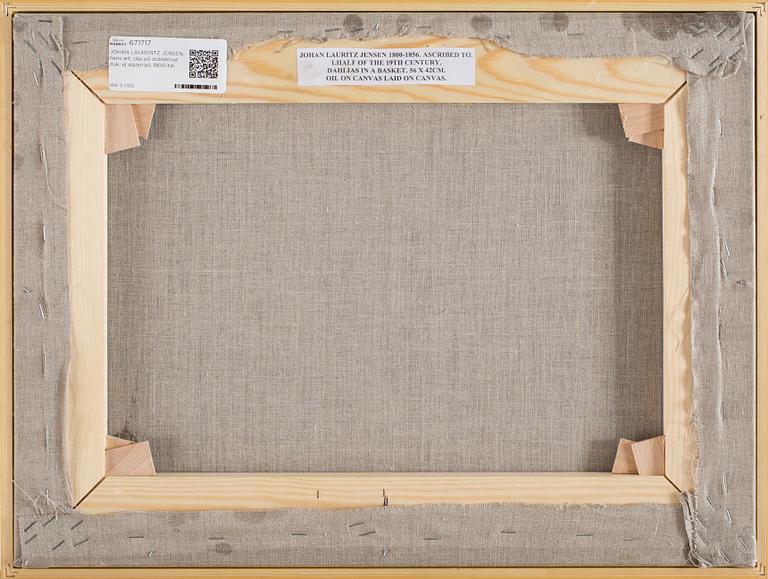 JOHAN LAURENTZ JENSEN, hans art, olja på dubblerad duk, ej signerad, 1800-tal.