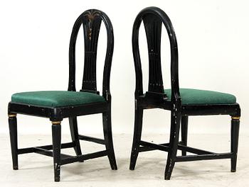 STOLAR, 2 st, gustavianskt provinsarbete, 1700/1800-tal.