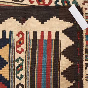 CARPET. Antique Shasavan Kilim. 317 x 148 cm.