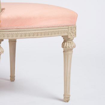 A pair of carved Gustavian chairs, late 18th century,
