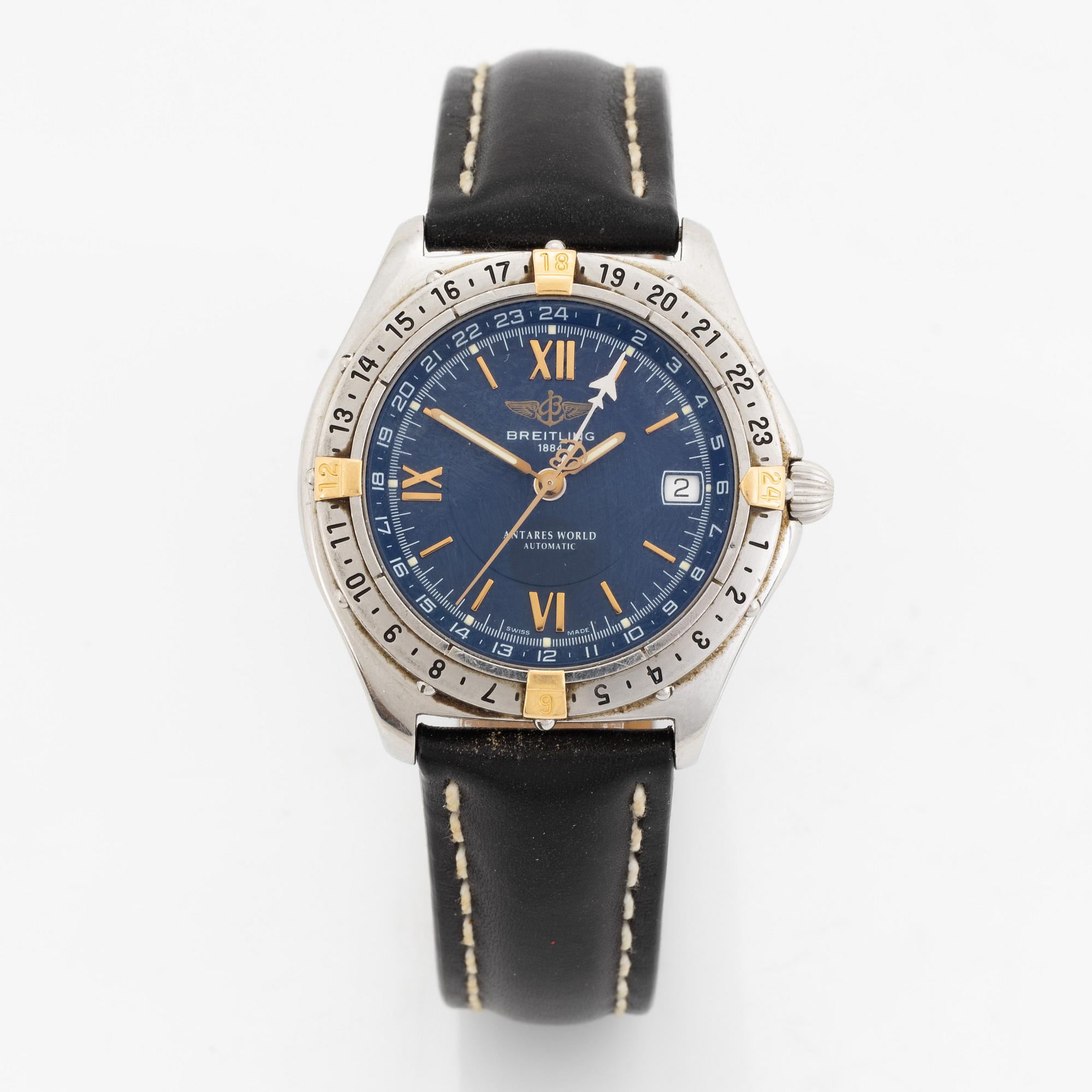Breitling Antares World wristwatch 38 mm. Bukowskis