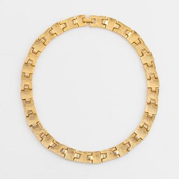 Oscar de la Renta bracelet, yellow metal with strass.