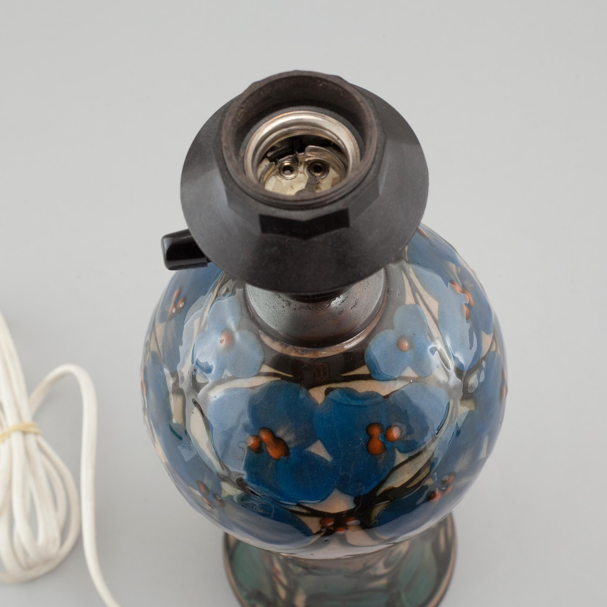 An early 20th century ceramic table lamp by Danico, Denmark.