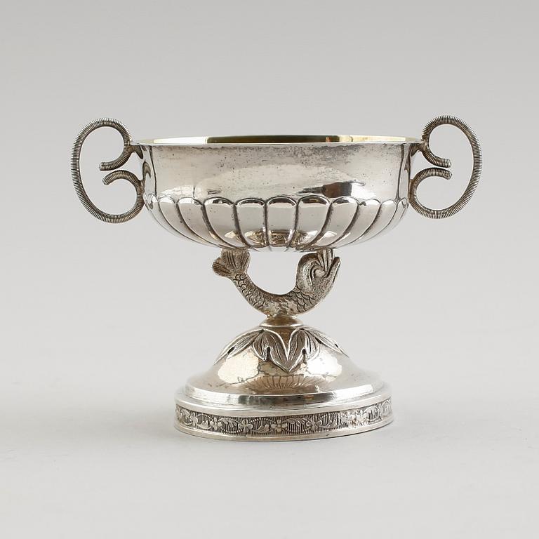 SALTKAR, silver, Michael Olof Barkman, Varberg 1829. Vikt ca 52 gram.