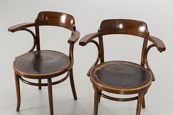 A PAIR OF THONET STYLE ARMCHAIRS.