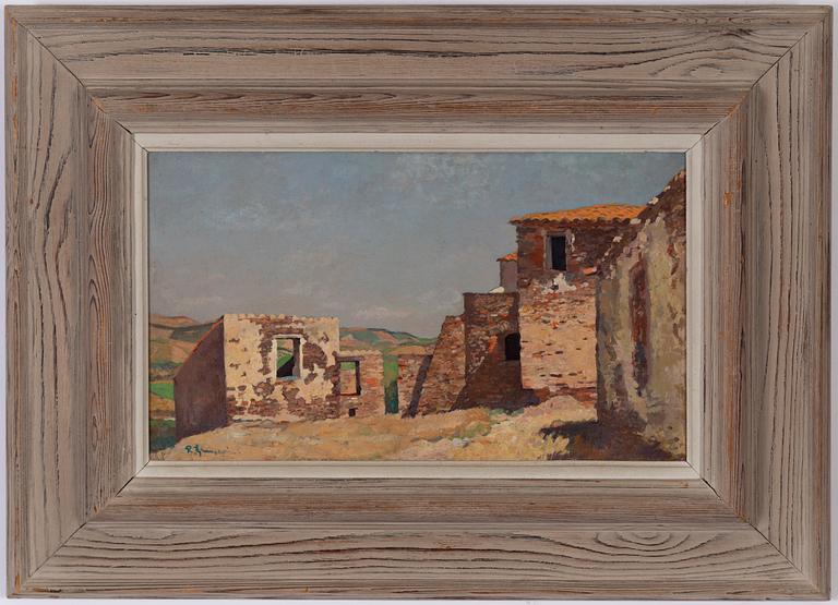 Reinhold Ljunggren, olja på pannå, signerad.