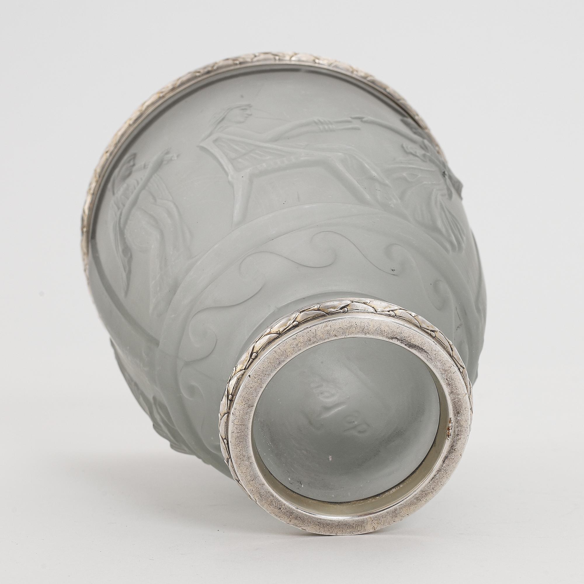 Georges de Feure, a glass and silver Art Nouveau vase, early 20th Century.