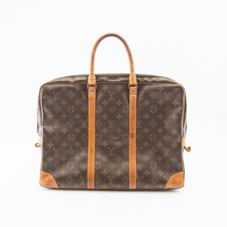 Louis Vuitton, "Porte-Documents Voyage", briefcase, box and dustbag.