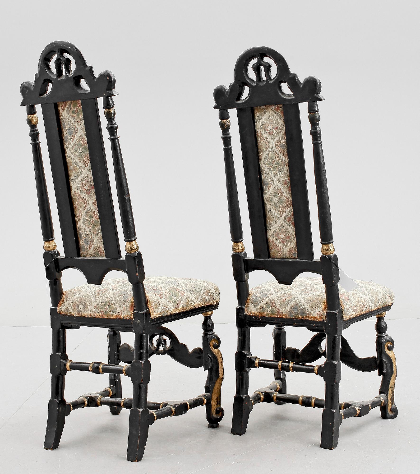 STOLAR, 2 st, barock, 1700-tal.