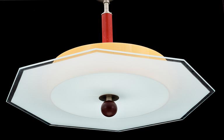 TAKLAMPA, glas, Böhlmarks, Art deco, 1900-talets första hälft. H 40.