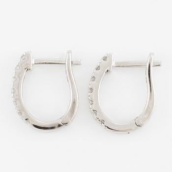 Earrings, 18K white gold set with brilliant-cut diamonds.