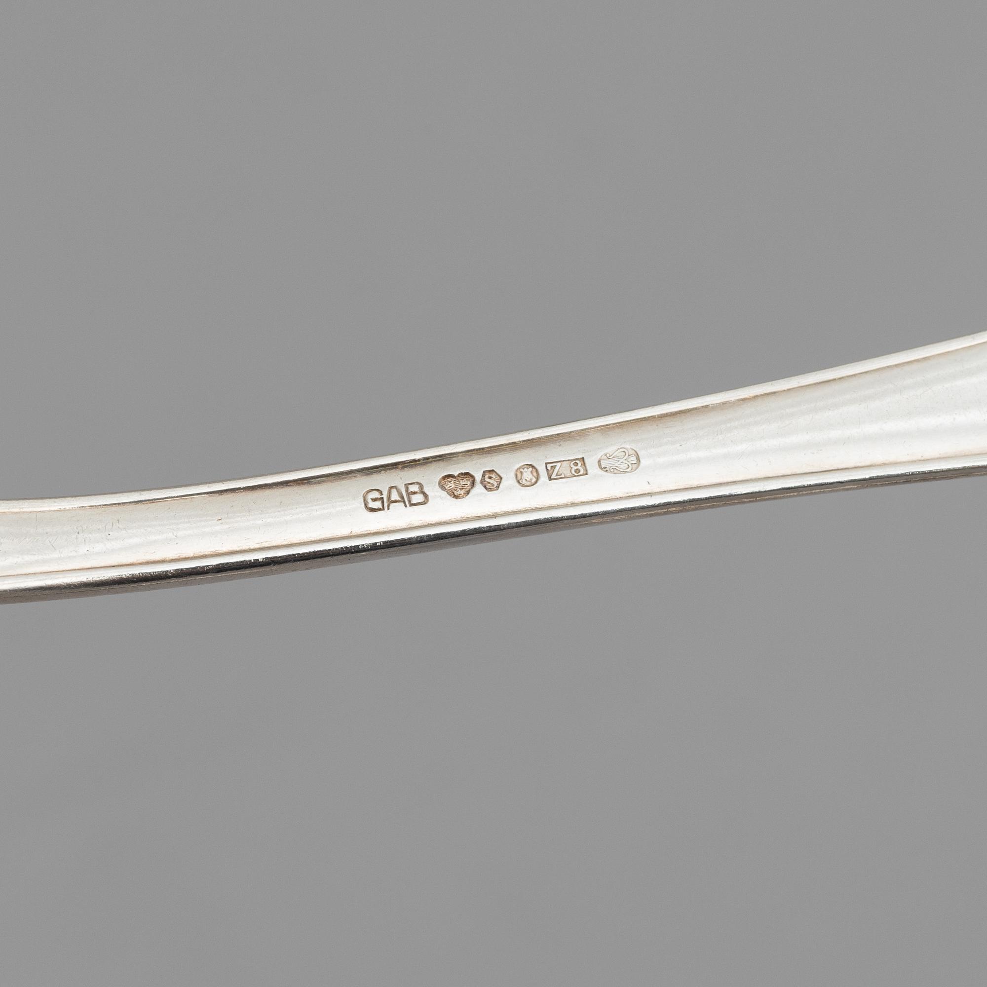 Skedar, 7 st, silver, bl a Gustaf Hagström, Stockholm 1803.