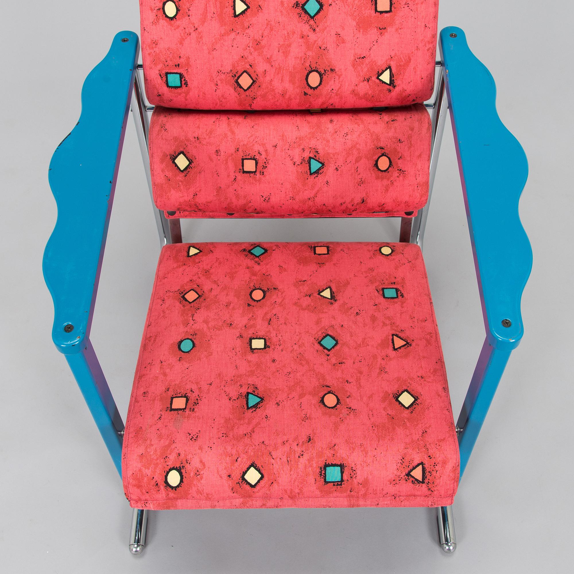 Yrjö Kukkapuro, A 1980s  'Experiment' open armchair for Avarte, Finland.