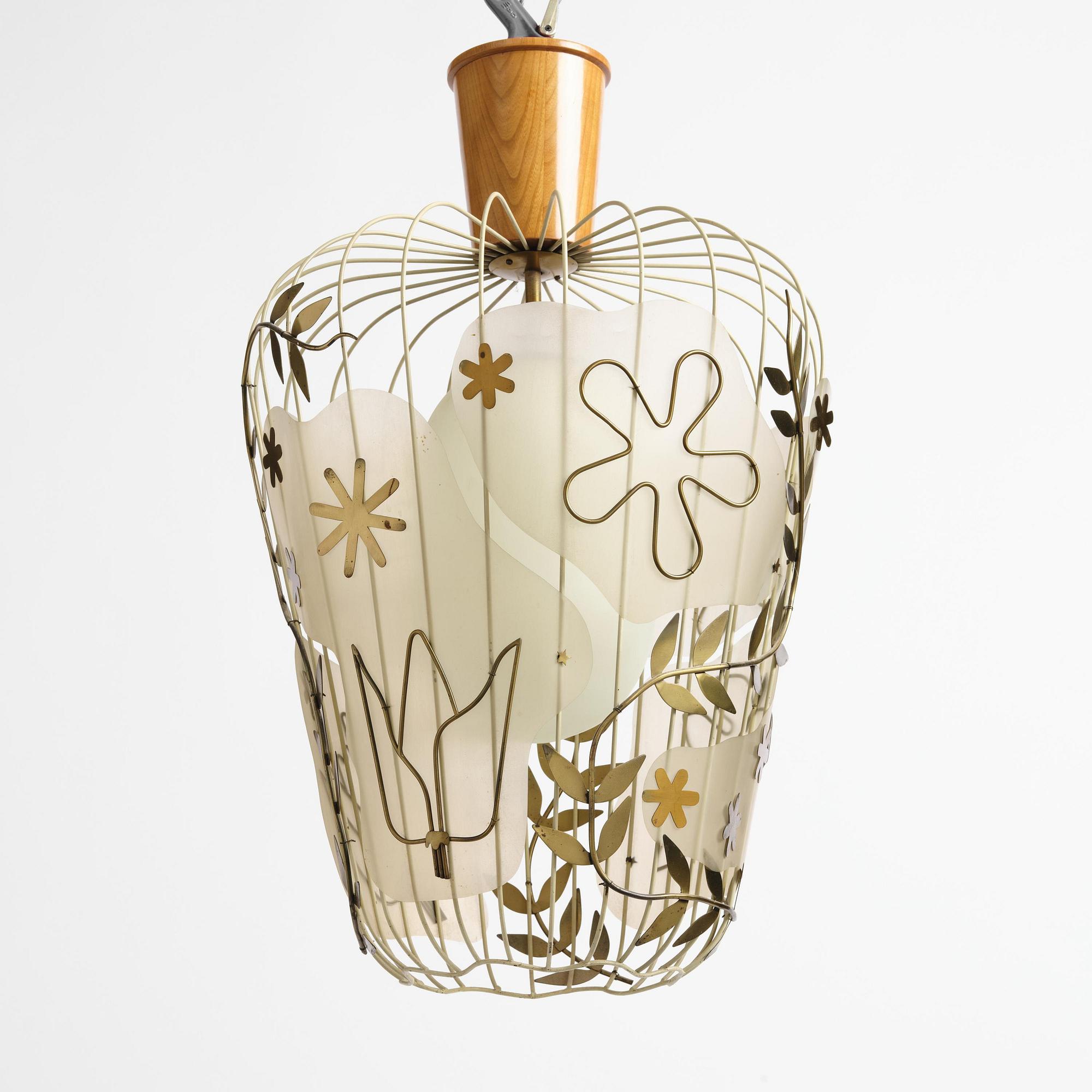 Hans Bergström, a rare ceiling lamp model "5A", ateljé Lyktan, Åhus, 1940s.