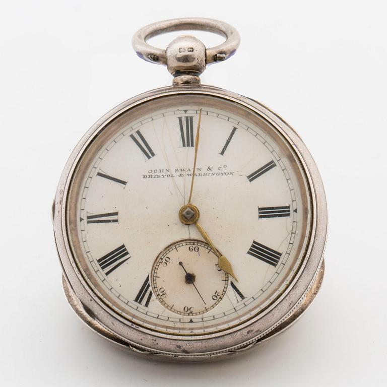 JOHN SWAIN c&o BRISTOL & WARRINGTON, pocket watch, 49 mm,