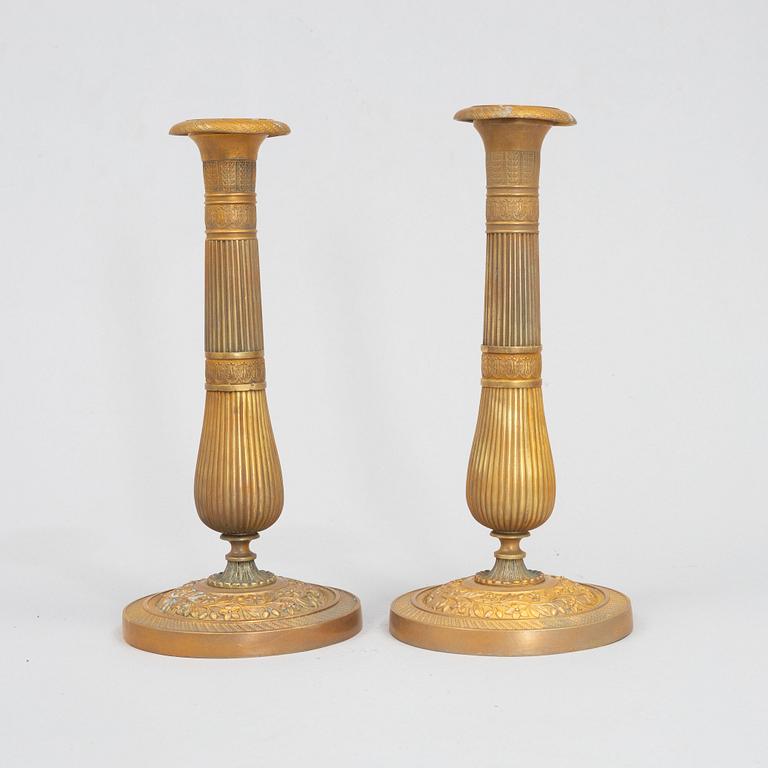 A pair of French Empire candlesticks, first part 18th century.