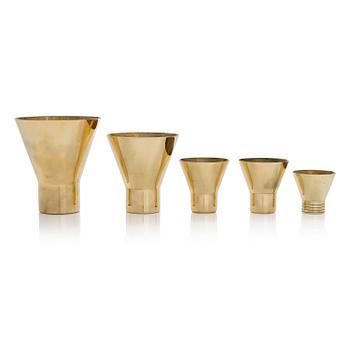 Paavo Tynell, a set of five 1930/1940s beakers made by Taito.