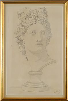 AGNES CLEVE, teckning, signerad och daterad 1892.