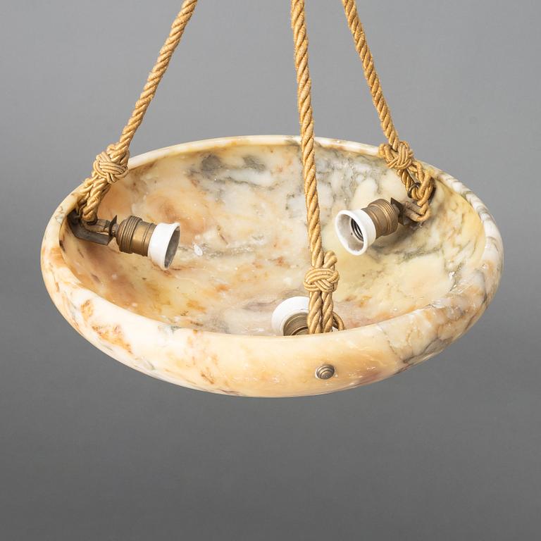 An alabaster ceiling lamp, 1920s.