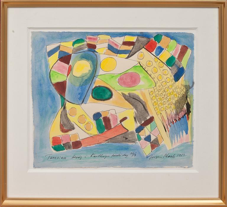 JÖRGEN NASH, akvarell, signerad och daterad 1982.